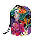 Tropical Hummingbird Print Drawstring Makeup Bag