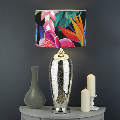 Tropical Hummingbird Print Drum Lamp Shade