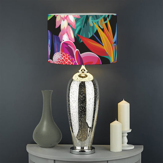 Tropical Hummingbird Print Drum Lamp Shade