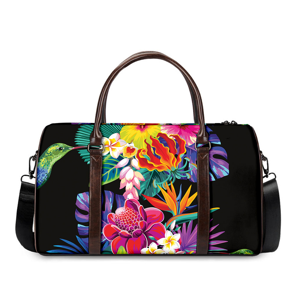 Tropical Hummingbird Print Duffle Bag