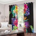 Tropical Hummingbird Print Extra Wide Grommet Curtains