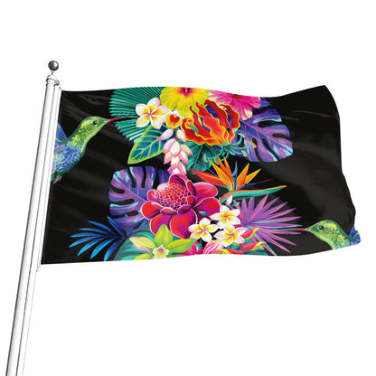 Tropical Hummingbird Print Flag