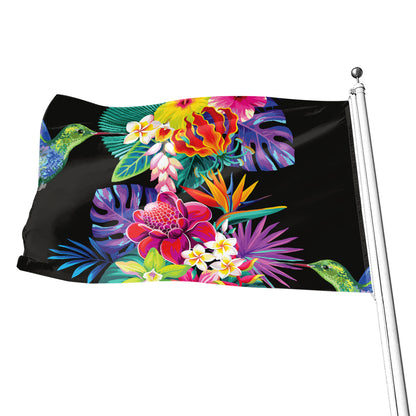Tropical Hummingbird Print Flag