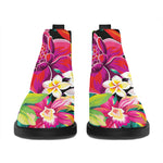 Tropical Hummingbird Print Flat Ankle Boots