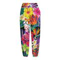 Tropical Hummingbird Print Fleece Lined Knit Pants