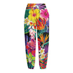 Tropical Hummingbird Print Fleece Lined Knit Pants