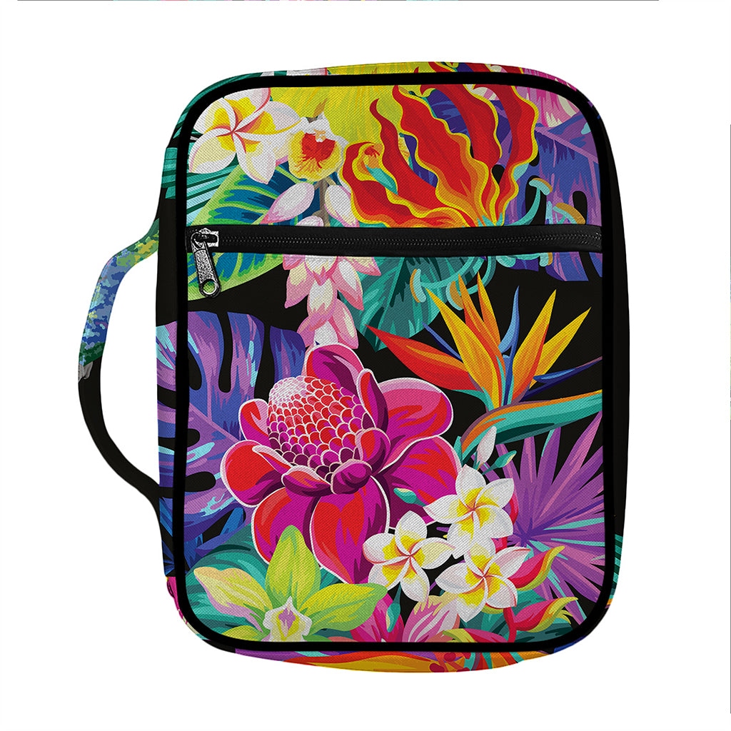 Tropical Hummingbird Print Front Pocket Bible Bag