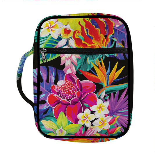 Tropical Hummingbird Print Front Pocket Bible Bag