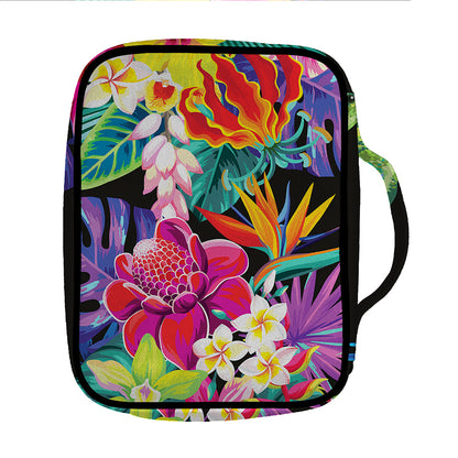 Tropical Hummingbird Print Front Pocket Bible Bag