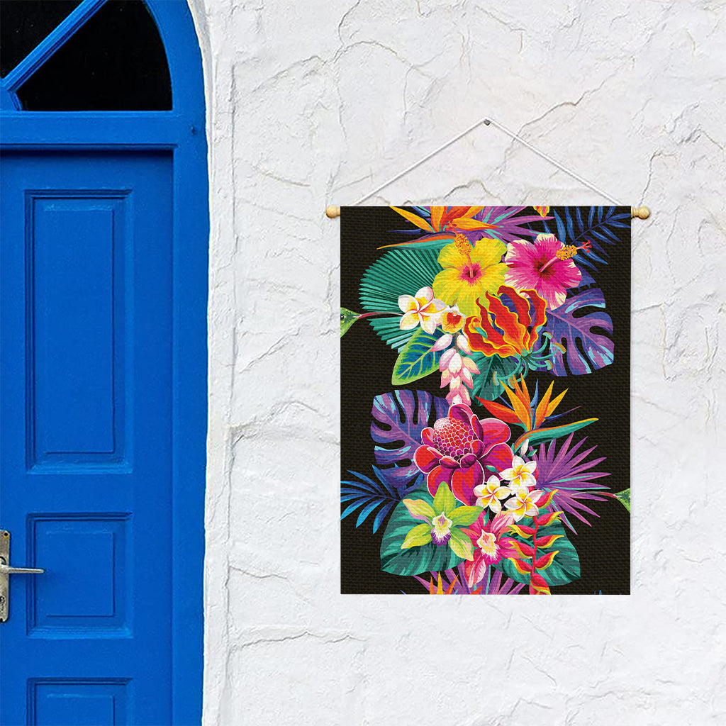 Tropical Hummingbird Print Garden Flag