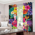 Tropical Hummingbird Print Grommet Curtains