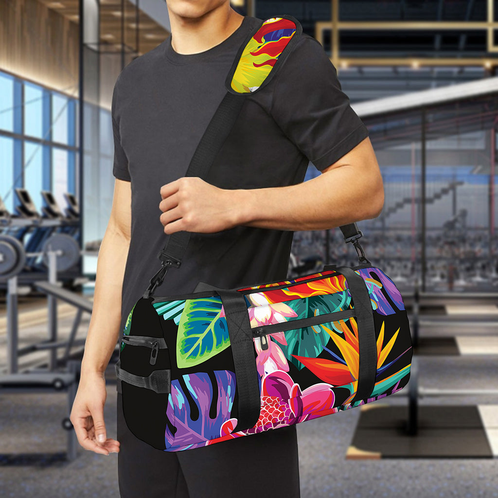 Tropical Hummingbird Print Gym Bag