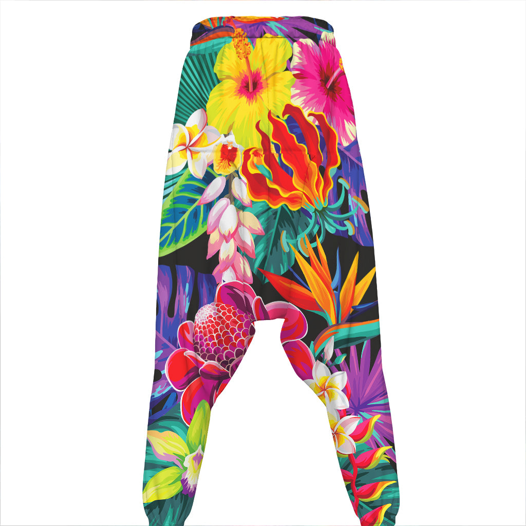 Tropical Hummingbird Print Hammer Pants