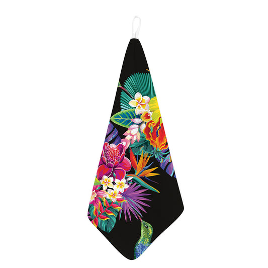 Tropical Hummingbird Print Hand Towel