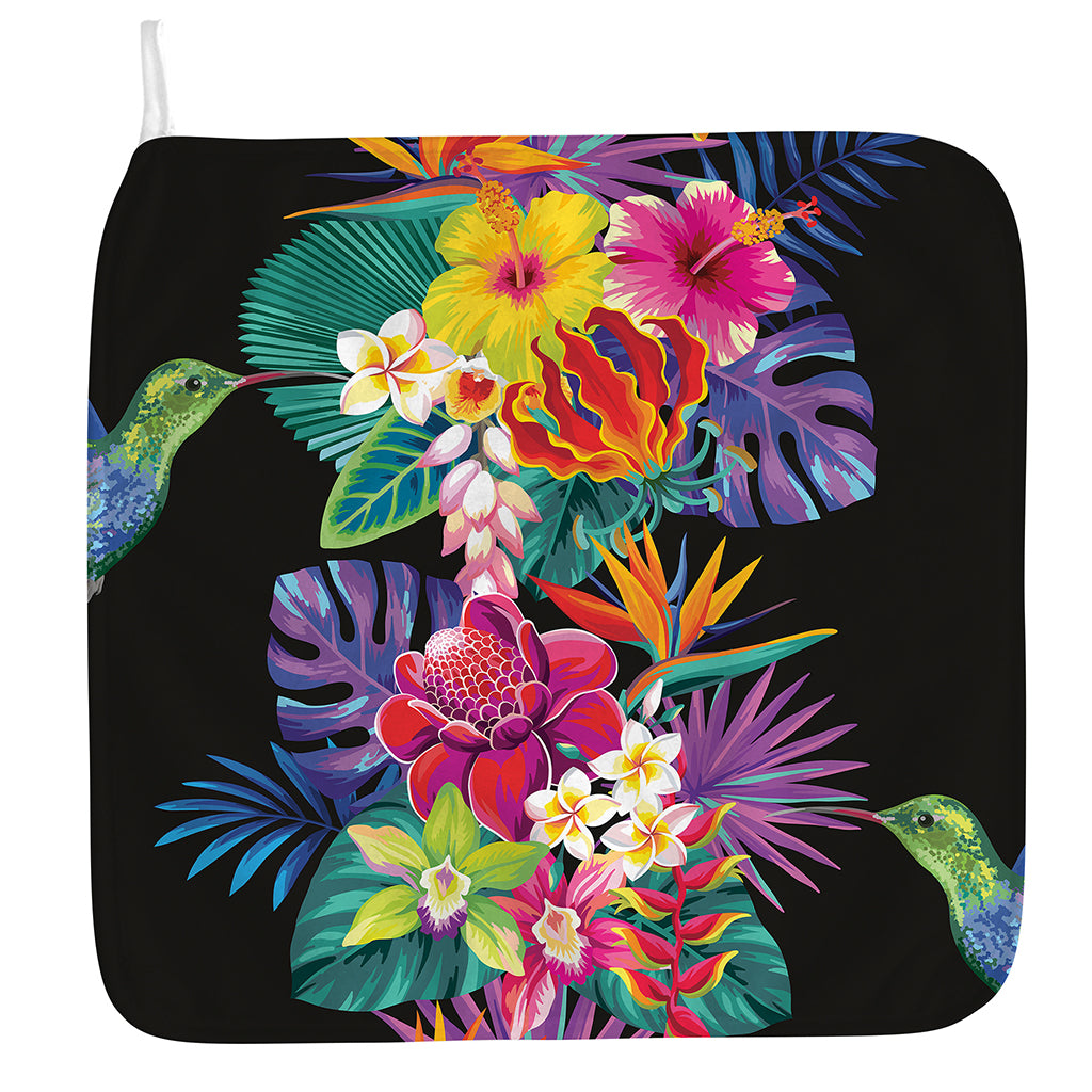 Tropical Hummingbird Print Hand Towel