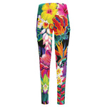 Tropical Hummingbird Print High-Waisted Pocket Leggings