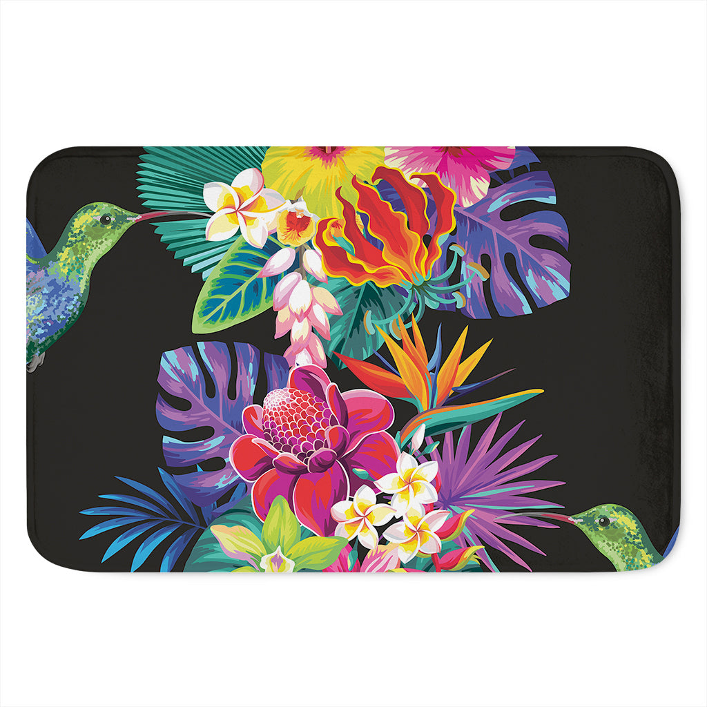 Tropical Hummingbird Print Indoor Door Mat