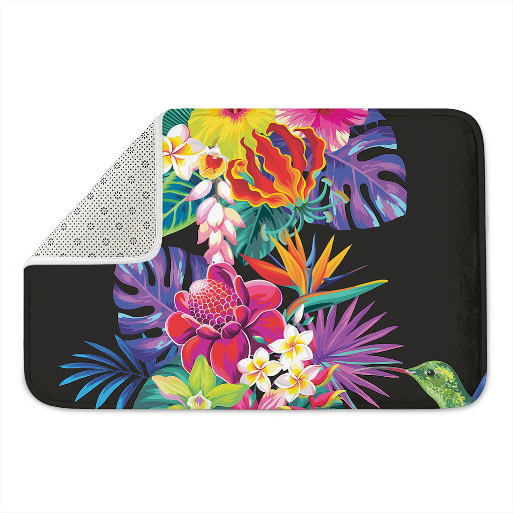 Tropical Hummingbird Print Indoor Door Mat
