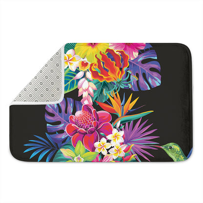 Tropical Hummingbird Print Indoor Door Mat
