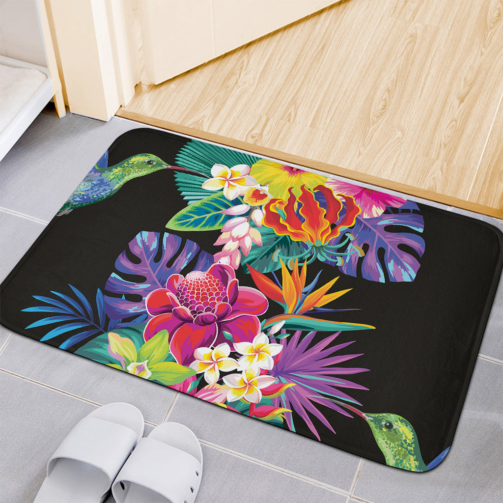 Tropical Hummingbird Print Indoor Door Mat