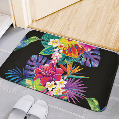 Tropical Hummingbird Print Indoor Door Mat