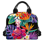 Tropical Hummingbird Print Insulated Lunch Bag