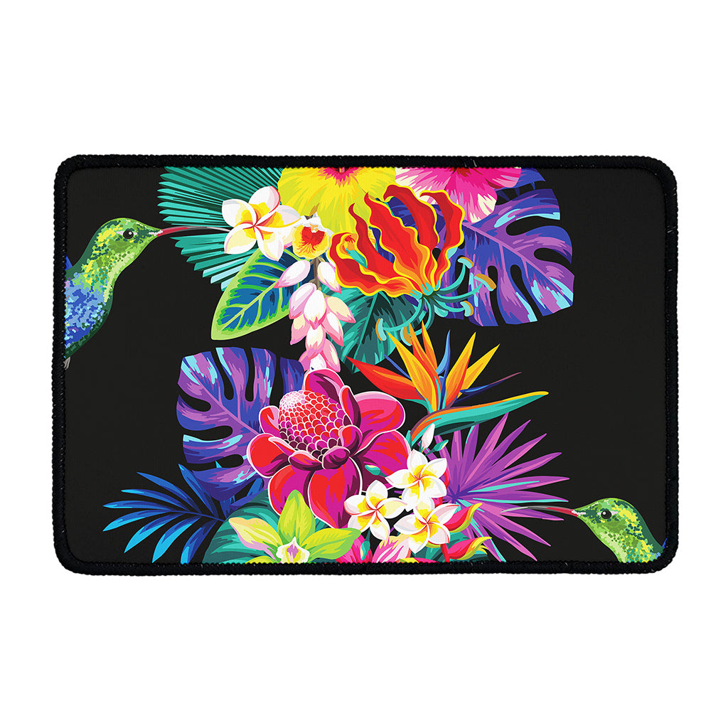 Tropical Hummingbird Print Kitchen Mat