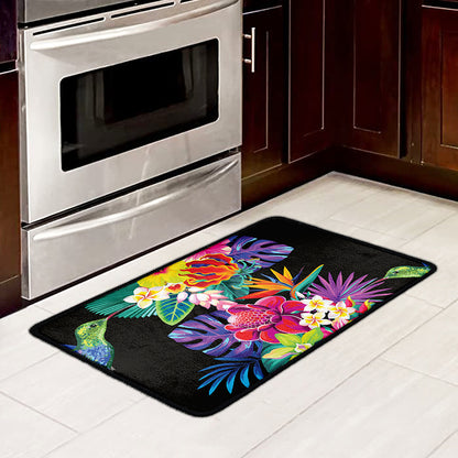 Tropical Hummingbird Print Kitchen Mat