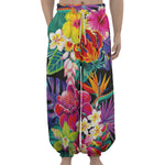 Tropical Hummingbird Print Lantern Pants