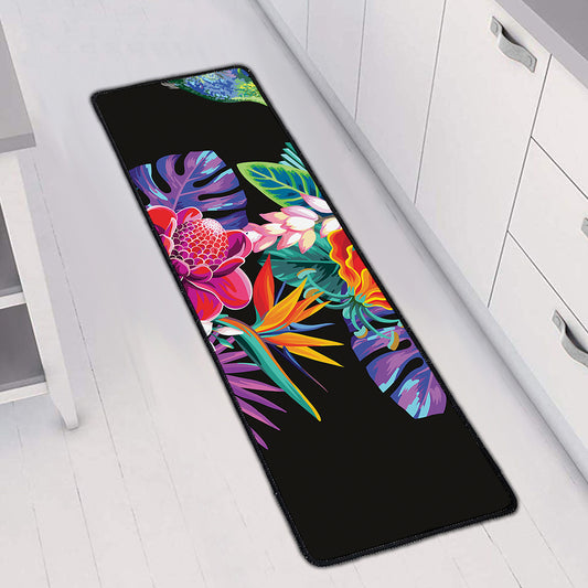 Tropical Hummingbird Print Long Kitchen Mat