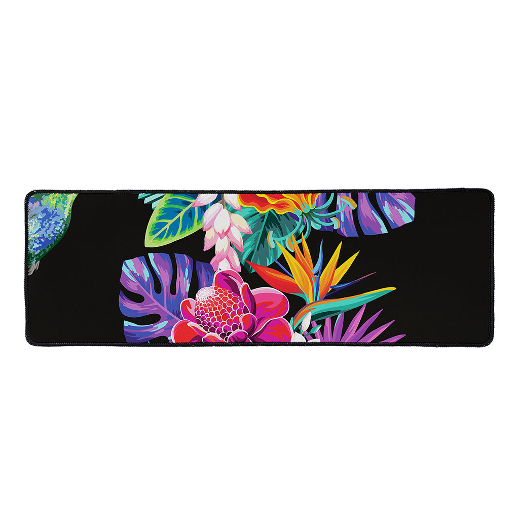 Tropical Hummingbird Print Long Kitchen Mat