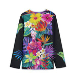 Tropical Hummingbird Print Long Sleeve Short Coat