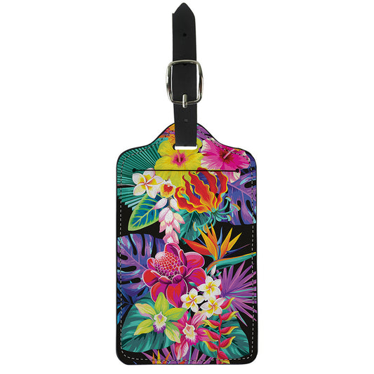 Tropical Hummingbird Print Luggage Tag