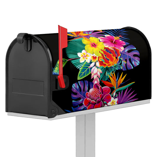 Tropical Hummingbird Print Mailbox Cover