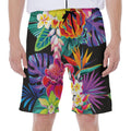 Tropical Hummingbird Print Men's Beach Shorts