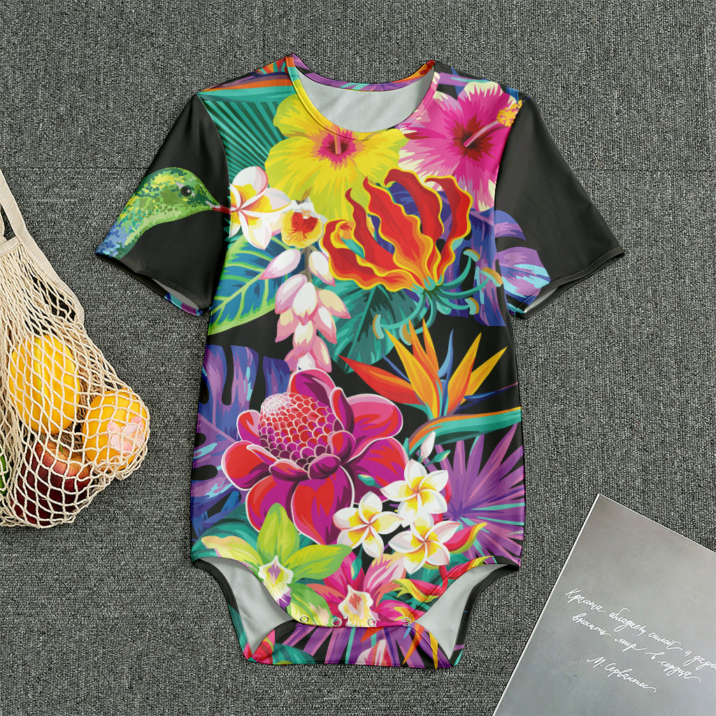 Tropical Hummingbird Print Men's Bodysuit