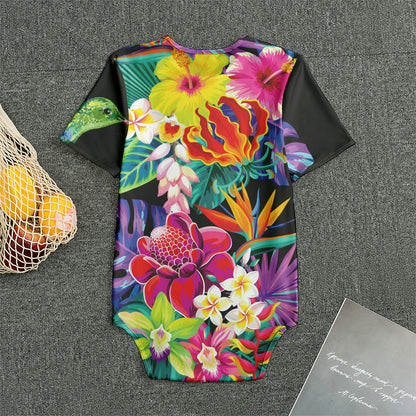 Tropical Hummingbird Print Men's Bodysuit