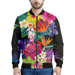 Tropical Hummingbird Print Men's Bomber Jacket