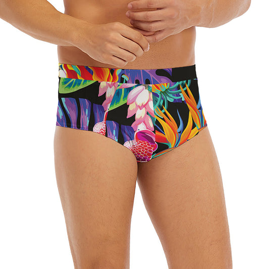 Tropical Hummingbird Print Men's Briefs