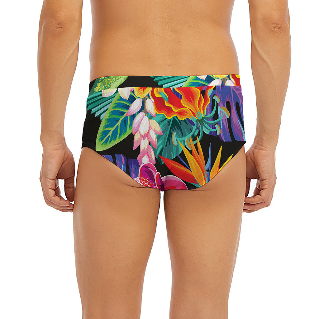 Tropical Hummingbird Print Men's Briefs