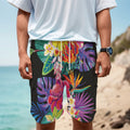 Tropical Hummingbird Print Men's Cargo Shorts