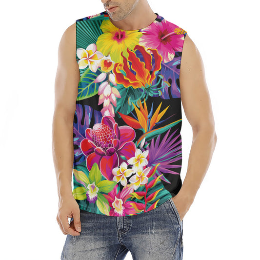 Tropical Hummingbird Print Men's Fitness Tank Top