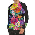 Tropical Hummingbird Print Men's Long Sleeve Rash Guard