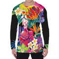 Tropical Hummingbird Print Men's Long Sleeve T-Shirt