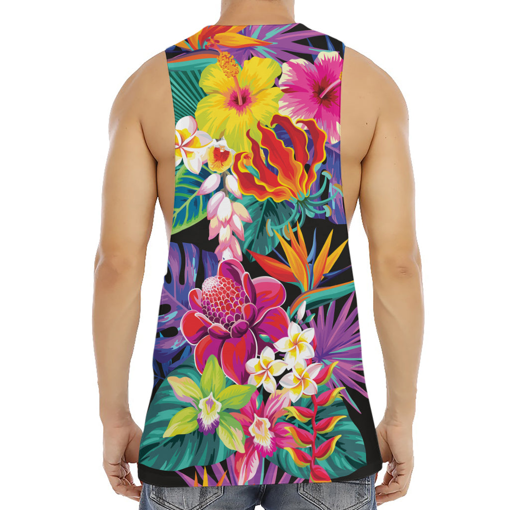 Tropical Hummingbird Print Men's Muscle Tank Top