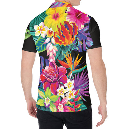 Tropical Hummingbird Print Men's Shirt