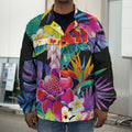 Tropical Hummingbird Print Men's Shirt Jacket
