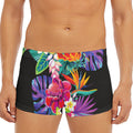 Tropical Hummingbird Print Men's Short Boxer Briefs