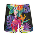 Tropical Hummingbird Print Men's Athletic Shorts