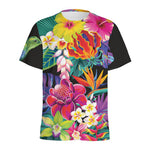 Tropical Hummingbird Print Men's Sports T-Shirt